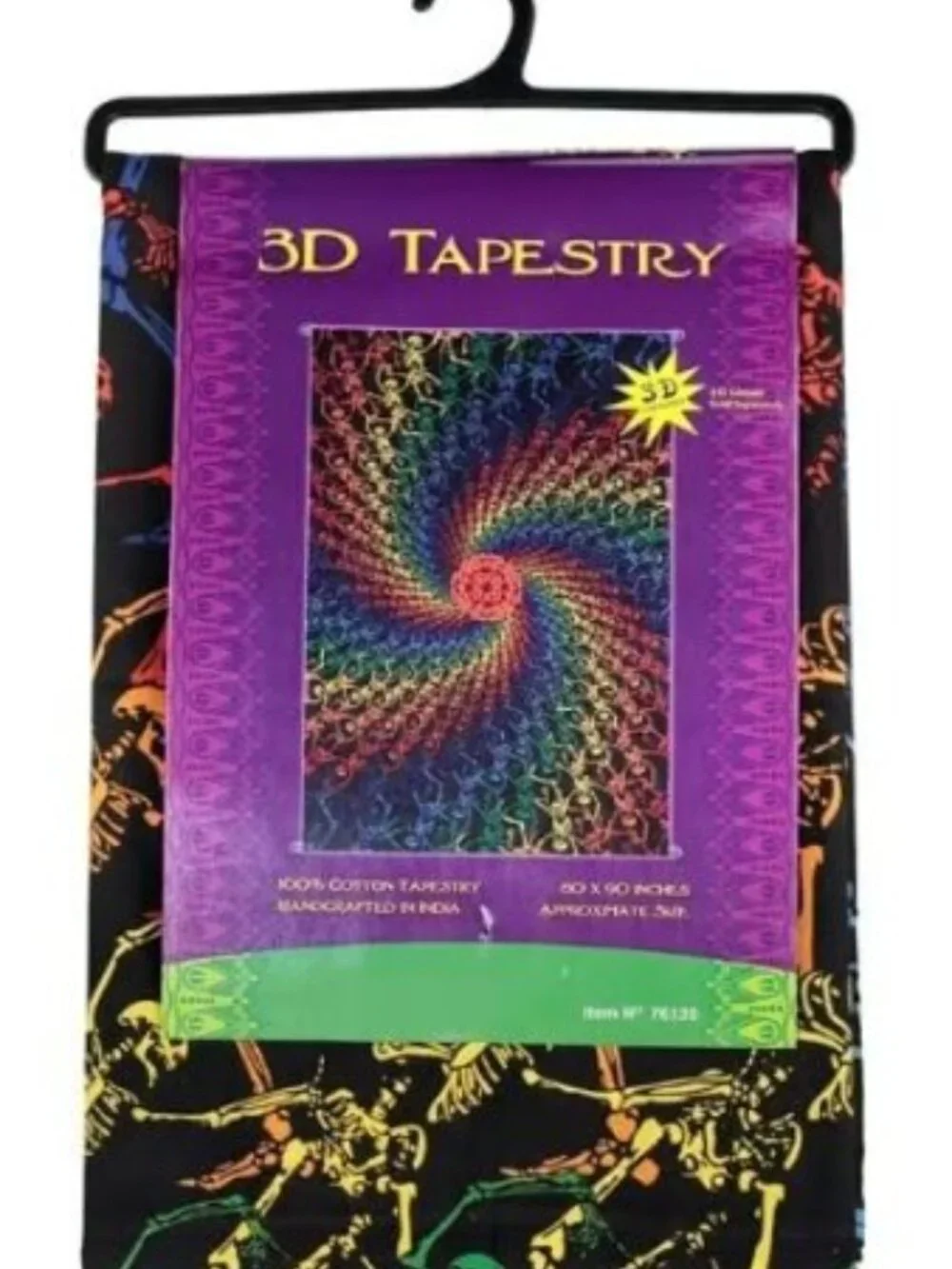 Grateful Dead 3D Rainbow Skeletons Tapestry ~ 60